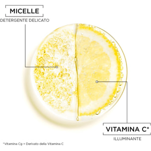 2x Acqua Micellare Vitamina C Ipoallergenica SkinActive Struccante Detergente Illuminante Uniformante Senza Risciacquo - 2 Flaconi da 400ml