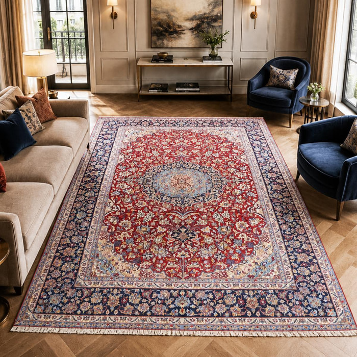 Tapis d'orient au motif oriental, noué main, BABIR