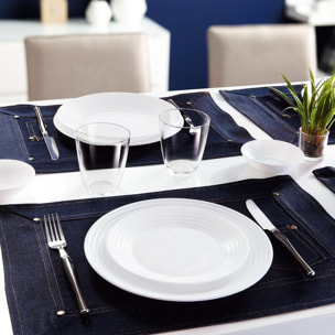 Service de table 18 pièces Harena Blanc - Luminarc - Opale Extra Résistant