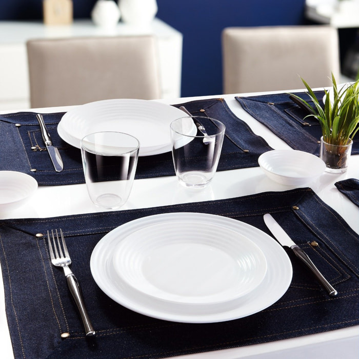 Service de table 18 pièces Harena Blanc - Luminarc - Opale Extra Résistant