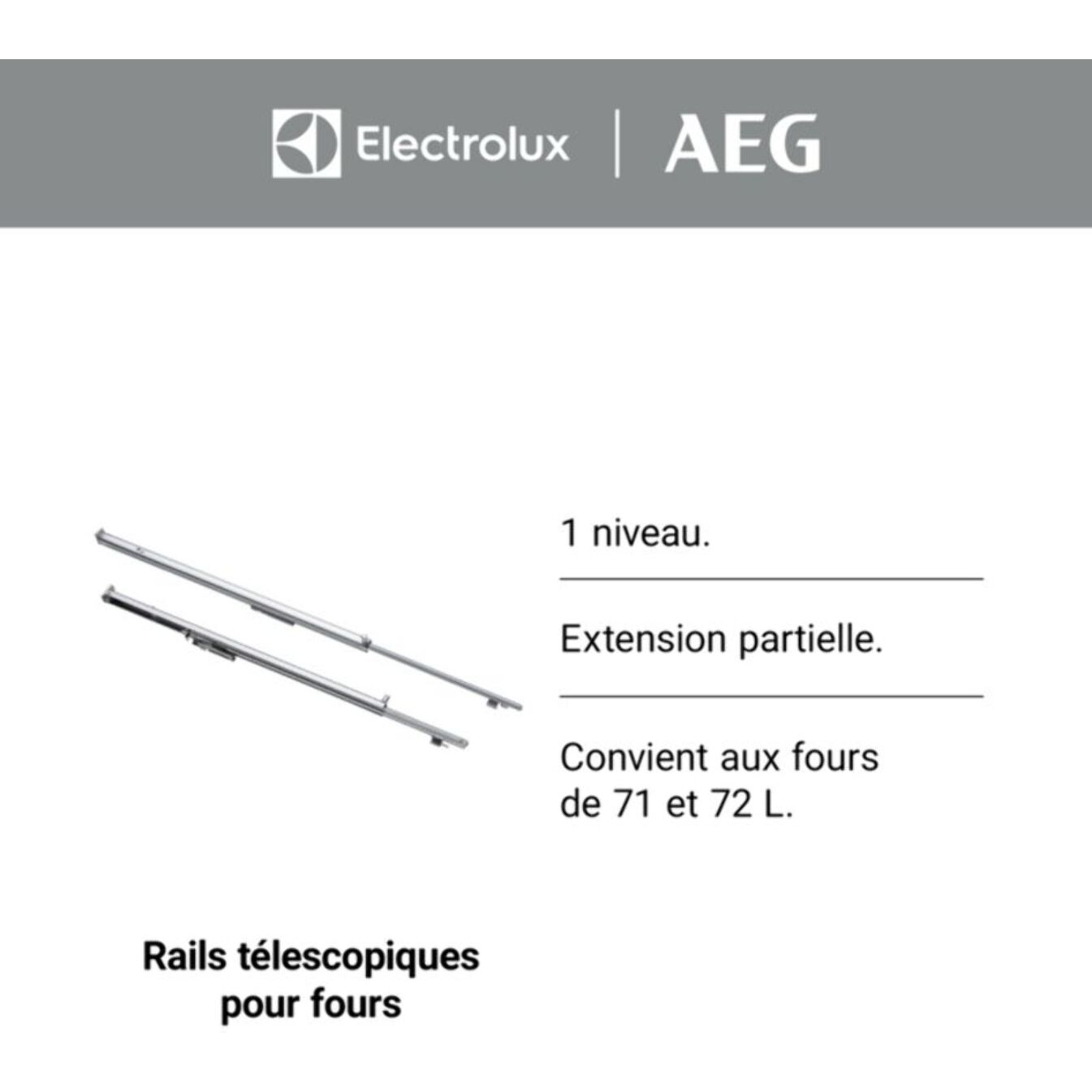 Rails télescopiques ELECTROLUX COULISSANTS E4OHTR111