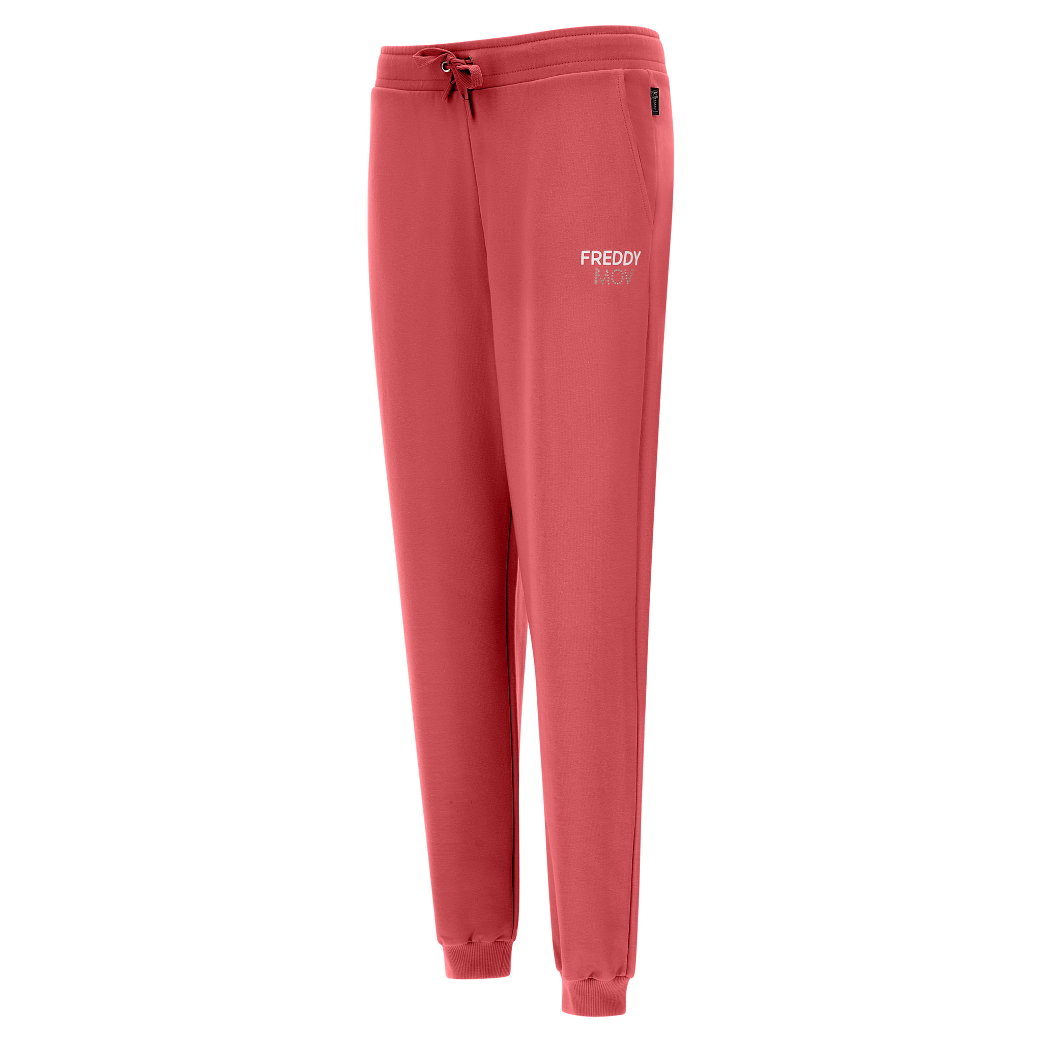 Pantaloni comfort fit vita alta in felpa garzata