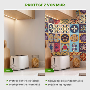 Stickers muraux - Sticker Mural Carrelage adhésif Cuisine Salle de Bain - 12 STICKERS CARRELAGES AZULEJOS CARMELO