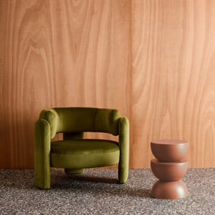 Table d'appoint, bout de canapé, table de chevet métal Ø32 x H46,5cm COUMBA