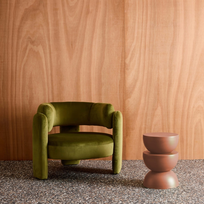 Table d'appoint, bout de canapé, table de chevet métal Ø32 x H46,5cm COUMBA