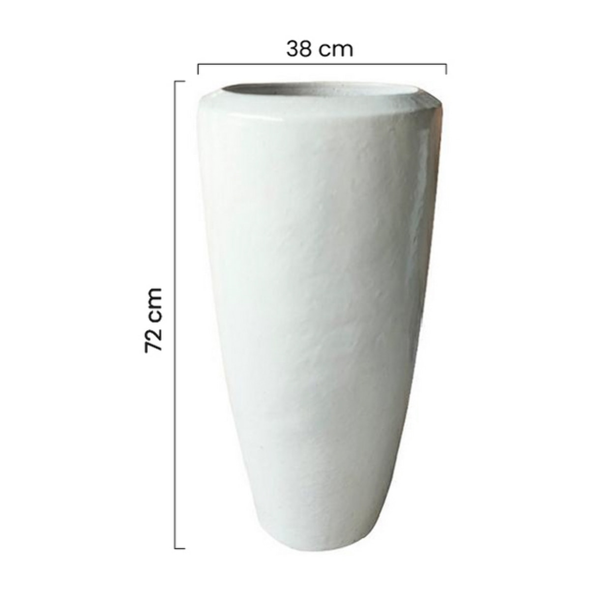 Vaso in ceramica bianco lucido 38x72 cm - Tropicana