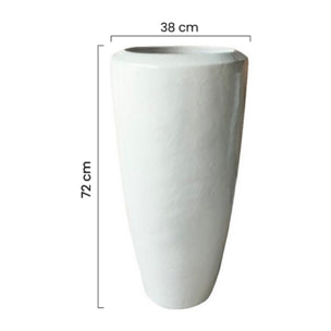 Vaso in ceramica bianco lucido 38x72 cm - Tropicana