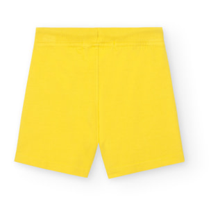 Bermudas bÃ¡sicas para niÃ±o estampadas de color amarillo