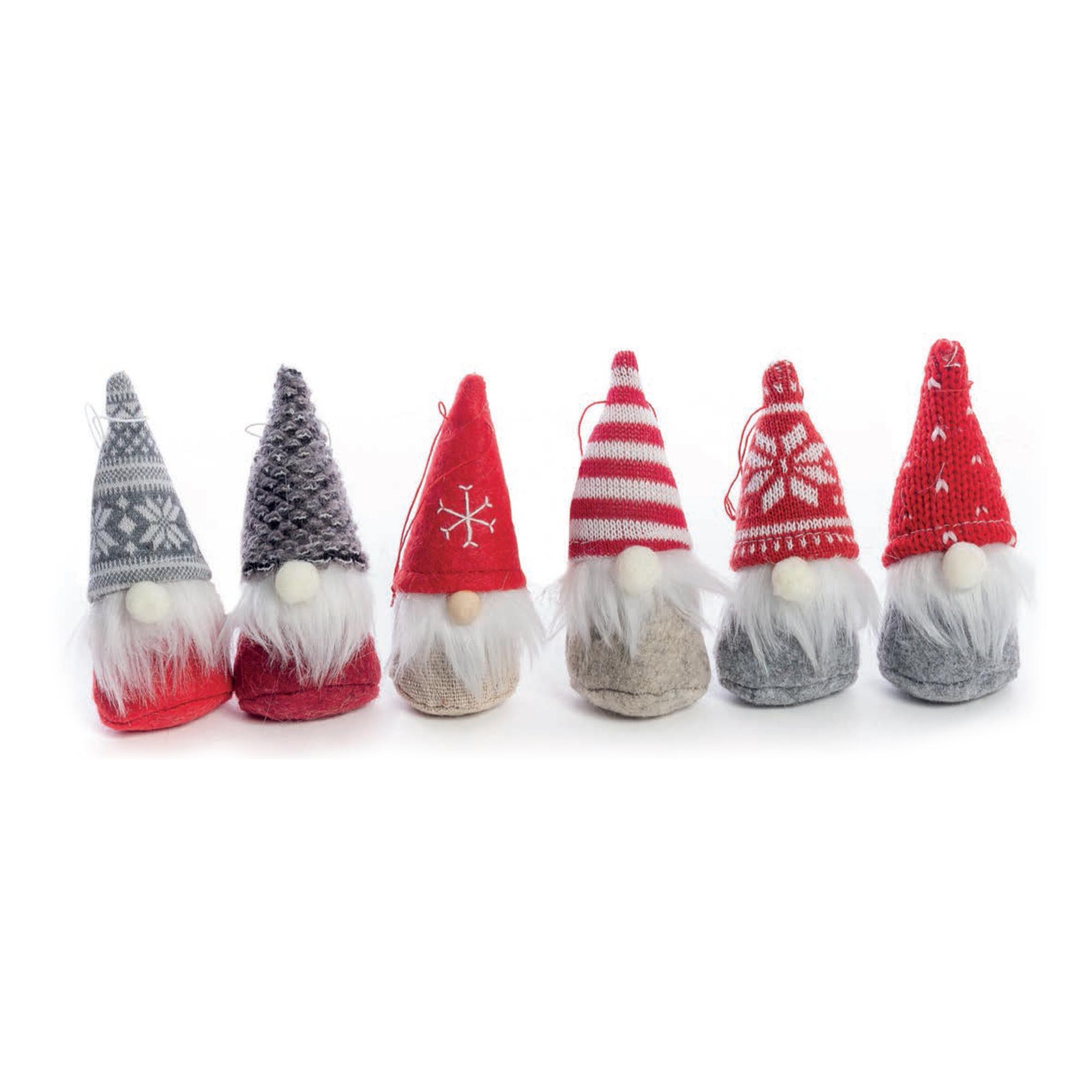 Gnomo Mini Amici Set da 6 pezzi da appendere Oggetto Decorativo Natale