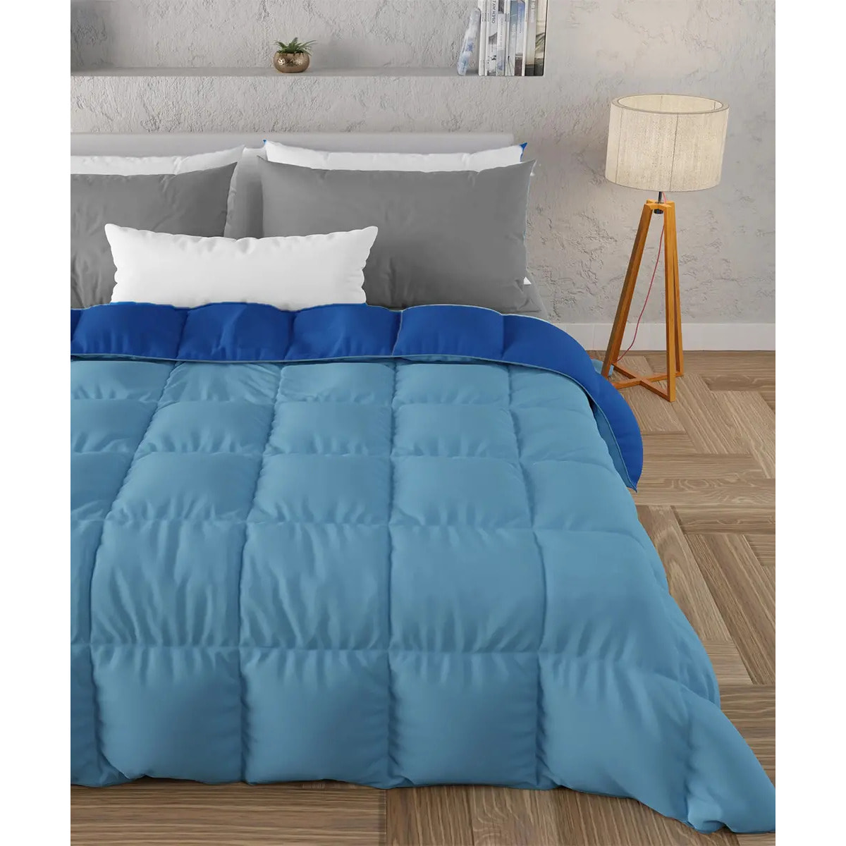 Piumino double face invernale Blu Azzurro in poliestere