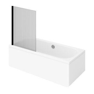 Baignoire droite Oberon quaryl 190 x 90 cm  + Pare bain gauche AURYS Raywall Noir mat