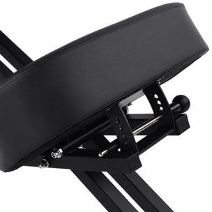 Neil - Sedia Sgabello Ergonomico Posturale Ortopedico con Schienale max 110 Kg Nero