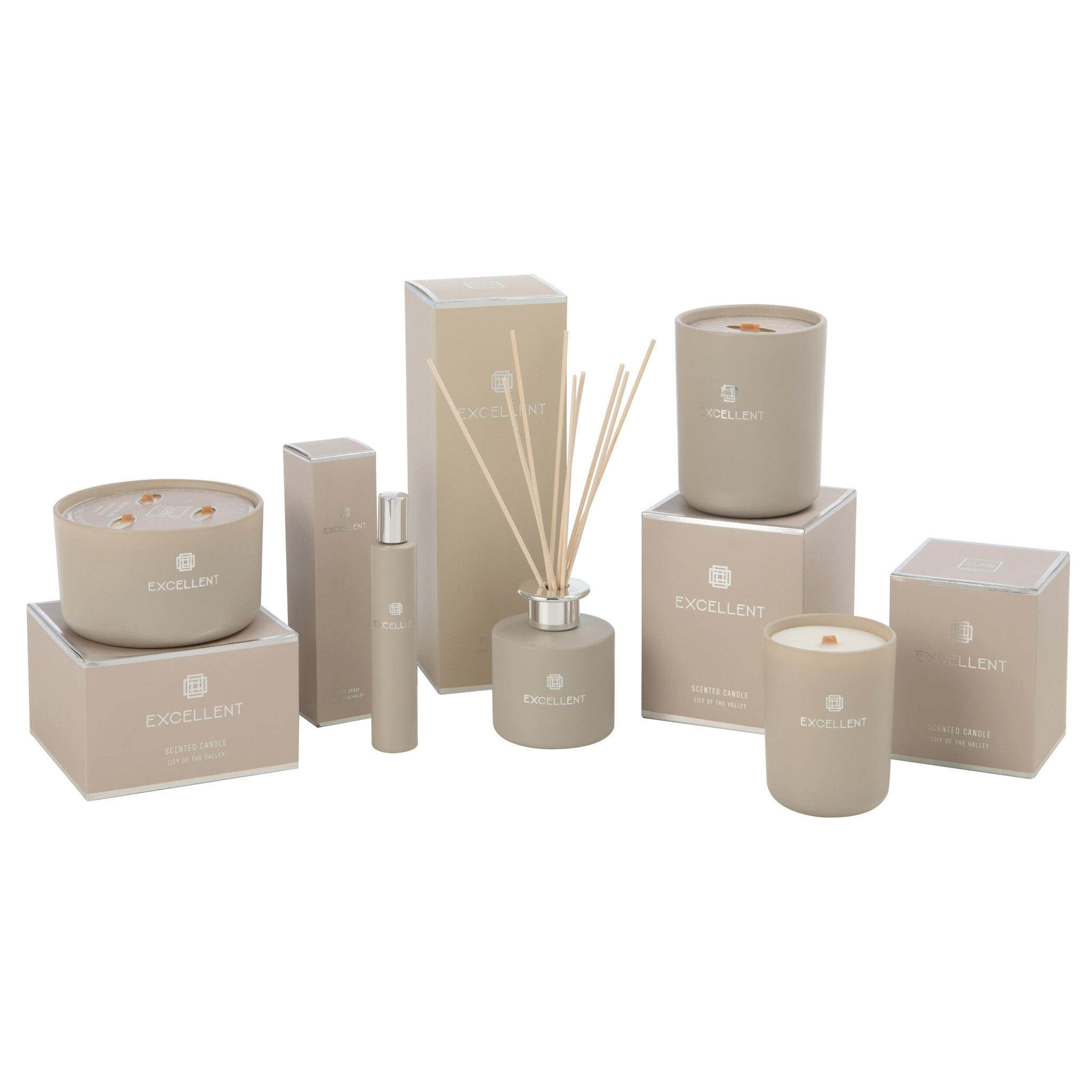 J-Line parfum de maison Excellent - Lily of the Vally - verre - beige