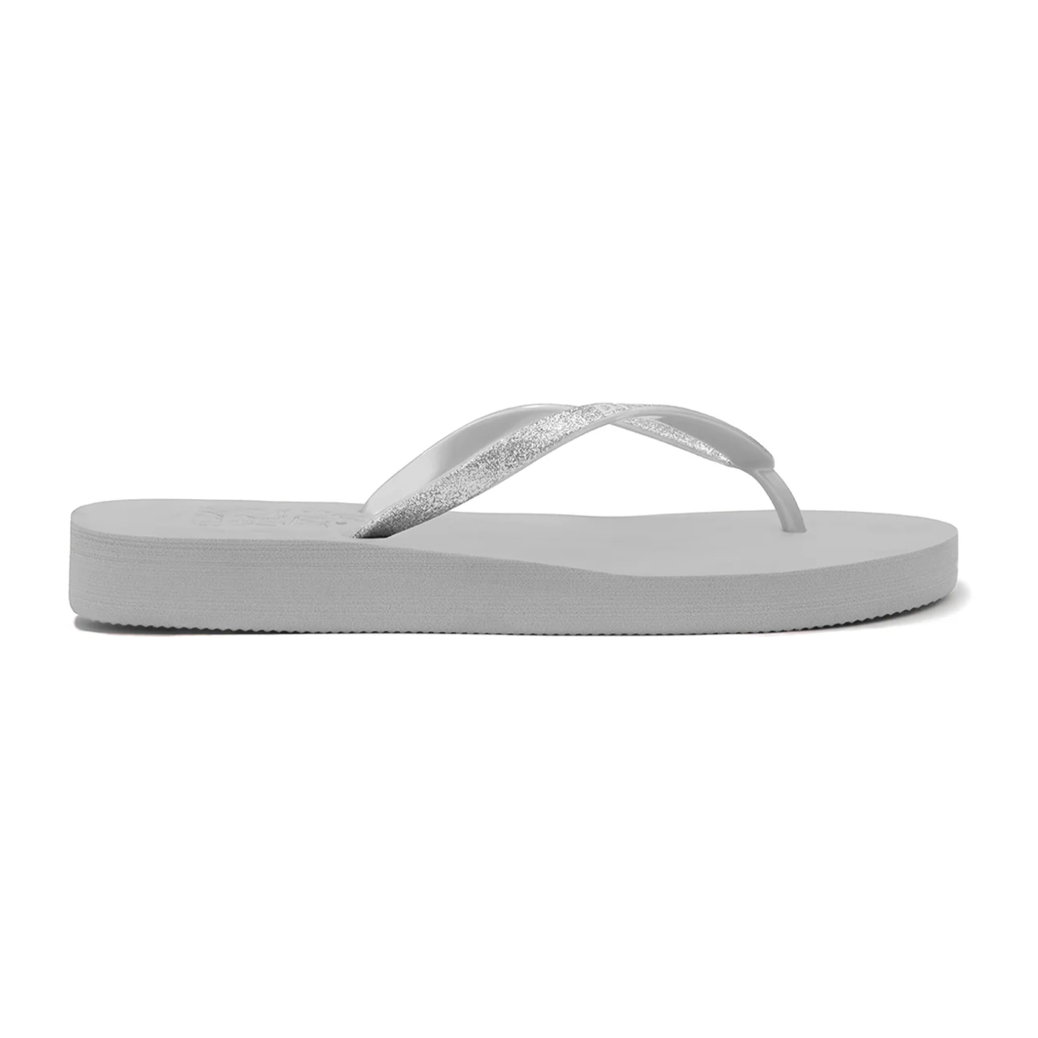 Sandalias Flip Flop Glitter en Plata D.Franklin