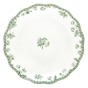 Lot de 6 assiettes creuses Lisière ronde D.22,5cm vert