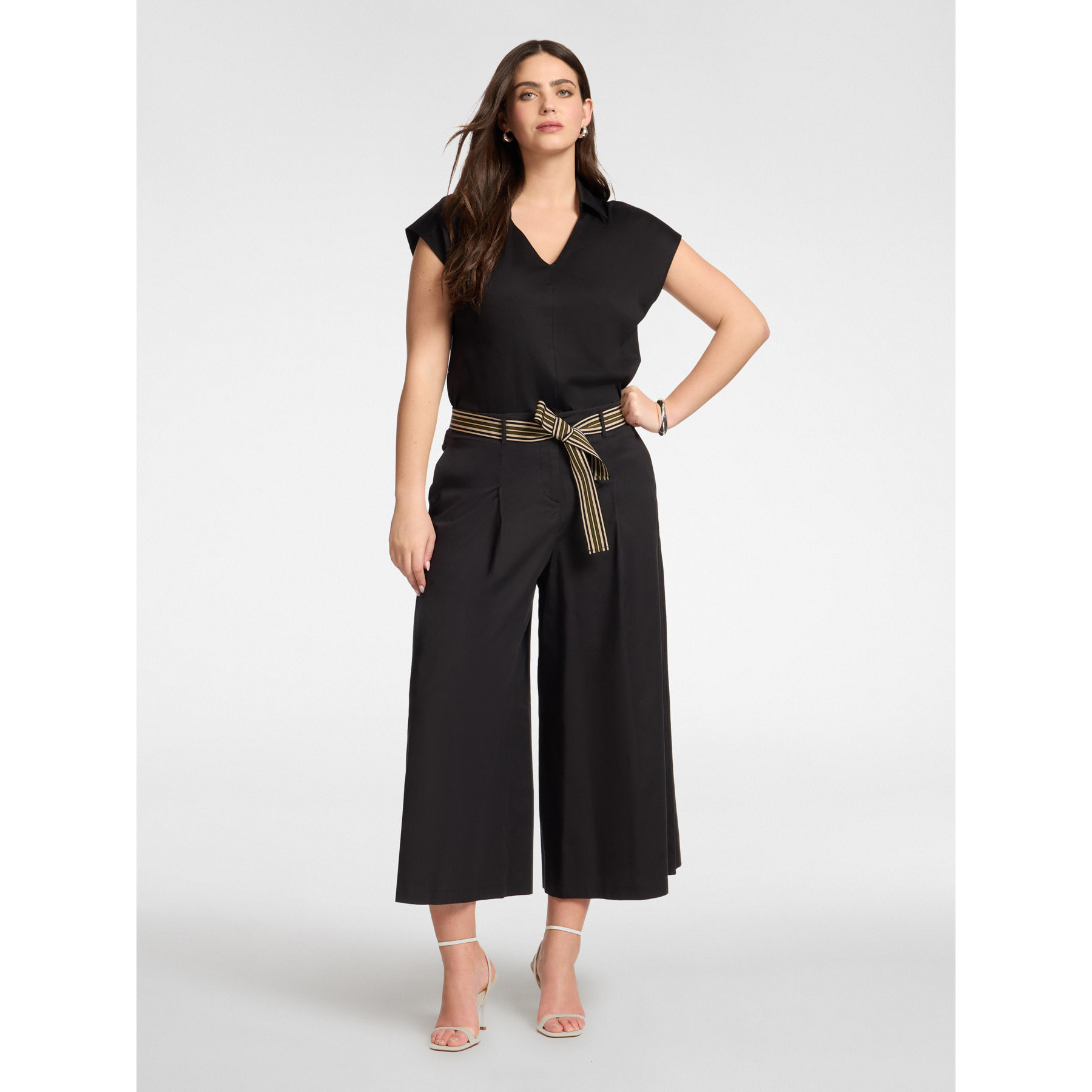 Elena Mirò - Camiseta con cuello - Negro