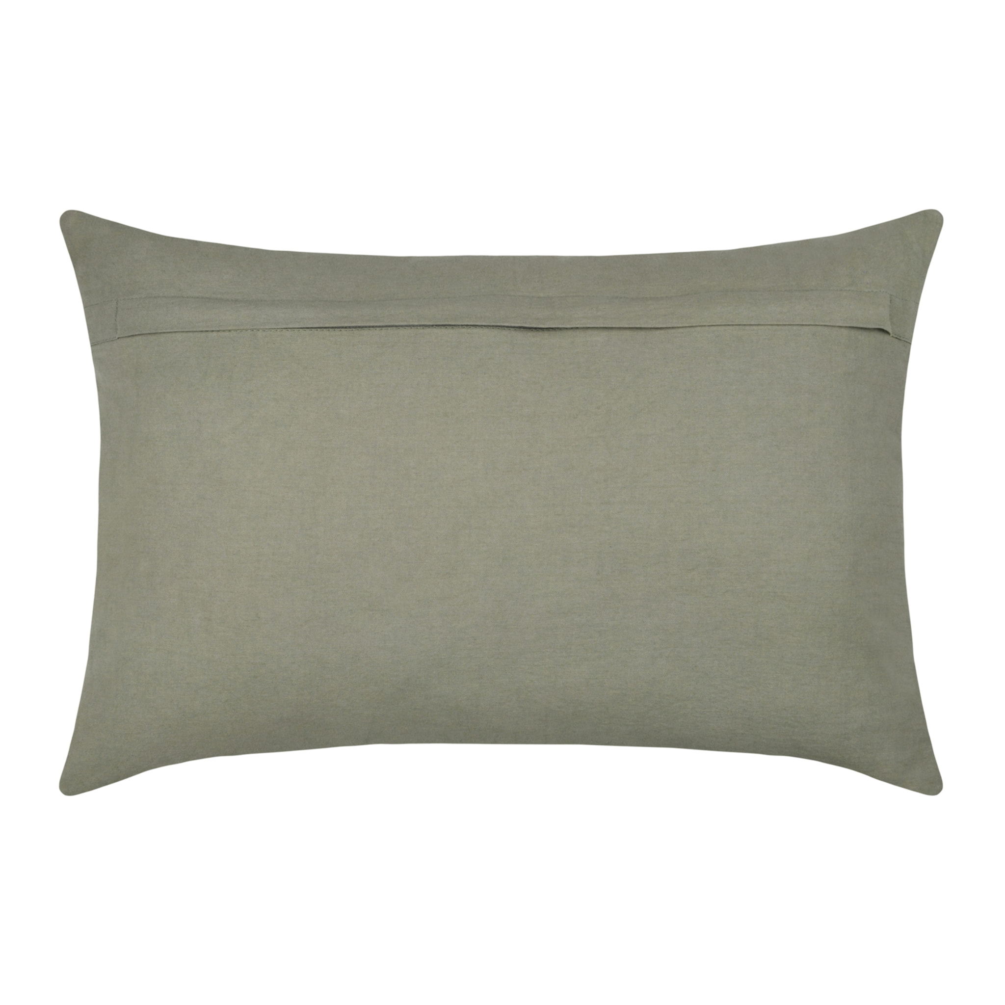 Coussin rectangulaire en coton à motif floral - Kaki