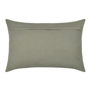 Coussin rectangulaire en coton à motif floral - Kaki
