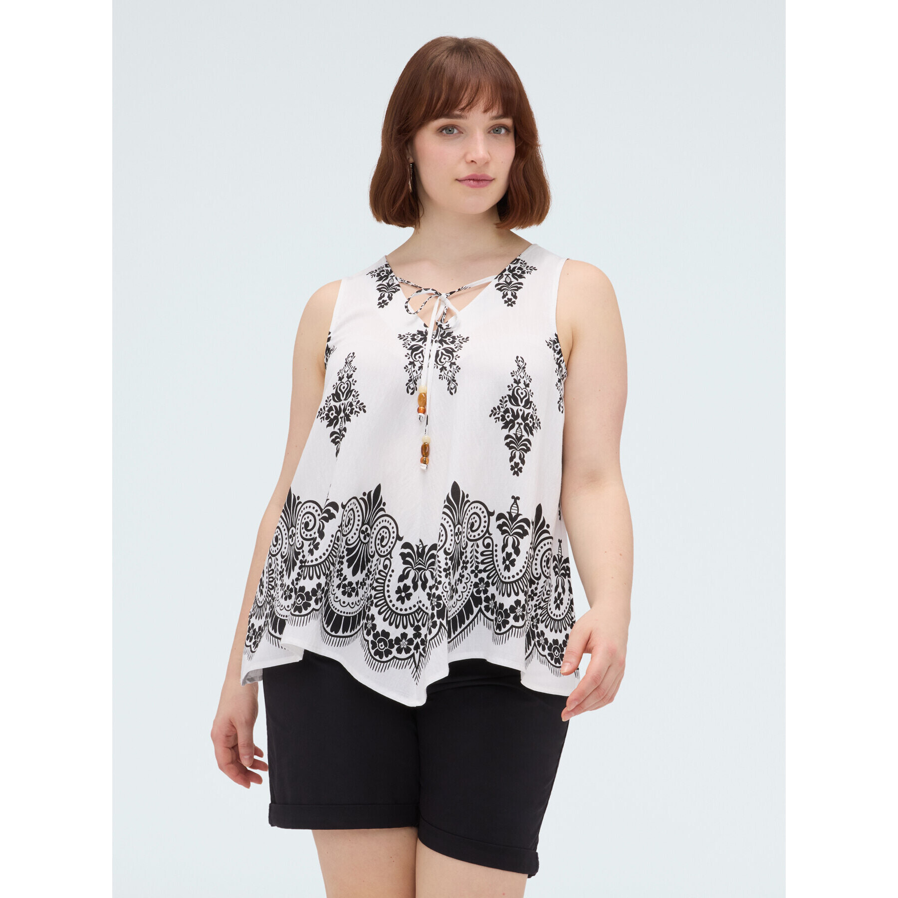 Fiorella Rubino - Top in viscosa con stampa - Bianco