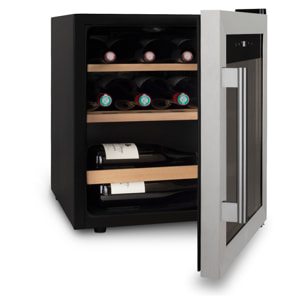 Les Petits Champs Vinoteca 15 botellas CAVC15 46L, Puerta acero inoxidable, Anti-UV, Sistema termodinámico, Regulable de 4°C a 18°C, Silenciosa, Iluminación LED, 2 estantes
