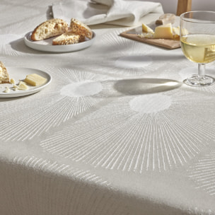 Nappe anti tache métis lin & coton jacquard Mille soleils nuage