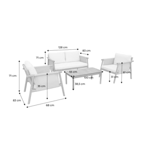 Salon de jardin bois d'acacia 4 places KOA
