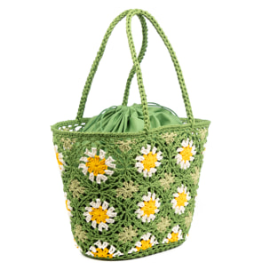 Basento Borsa a spalla Donna. Fabbricata in cotone tessuto a mano.