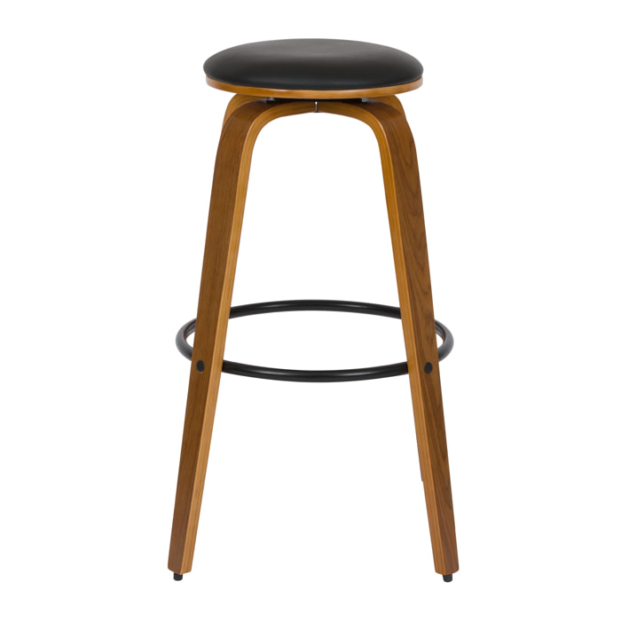 Lot de 2 tabourets de bar 78 cm en cuir synthétique noir - Arthus