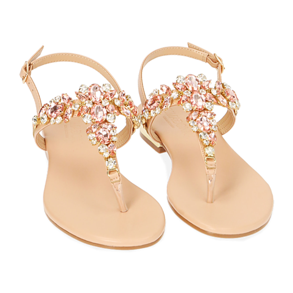 Sandalias planas color nude