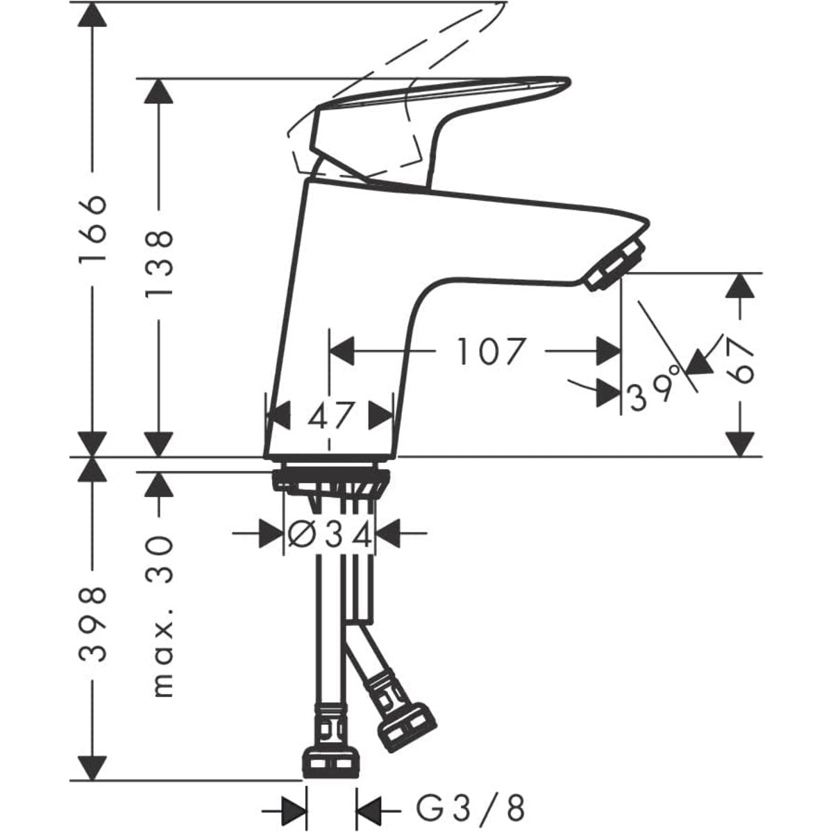 Mitigeur de lavabo Logis 70 CH3 CoolStart