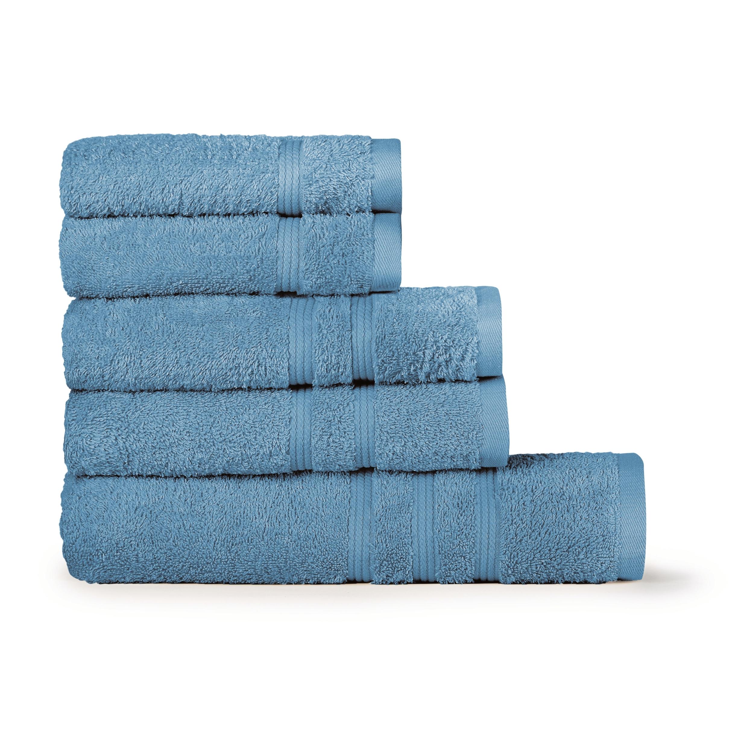 Bassetti - BASSETTI Morbido Asciugamano Asciugamani 480 gr 100% Cotone Set  da 5 pz Collezione MONIQUE - CIELO BA