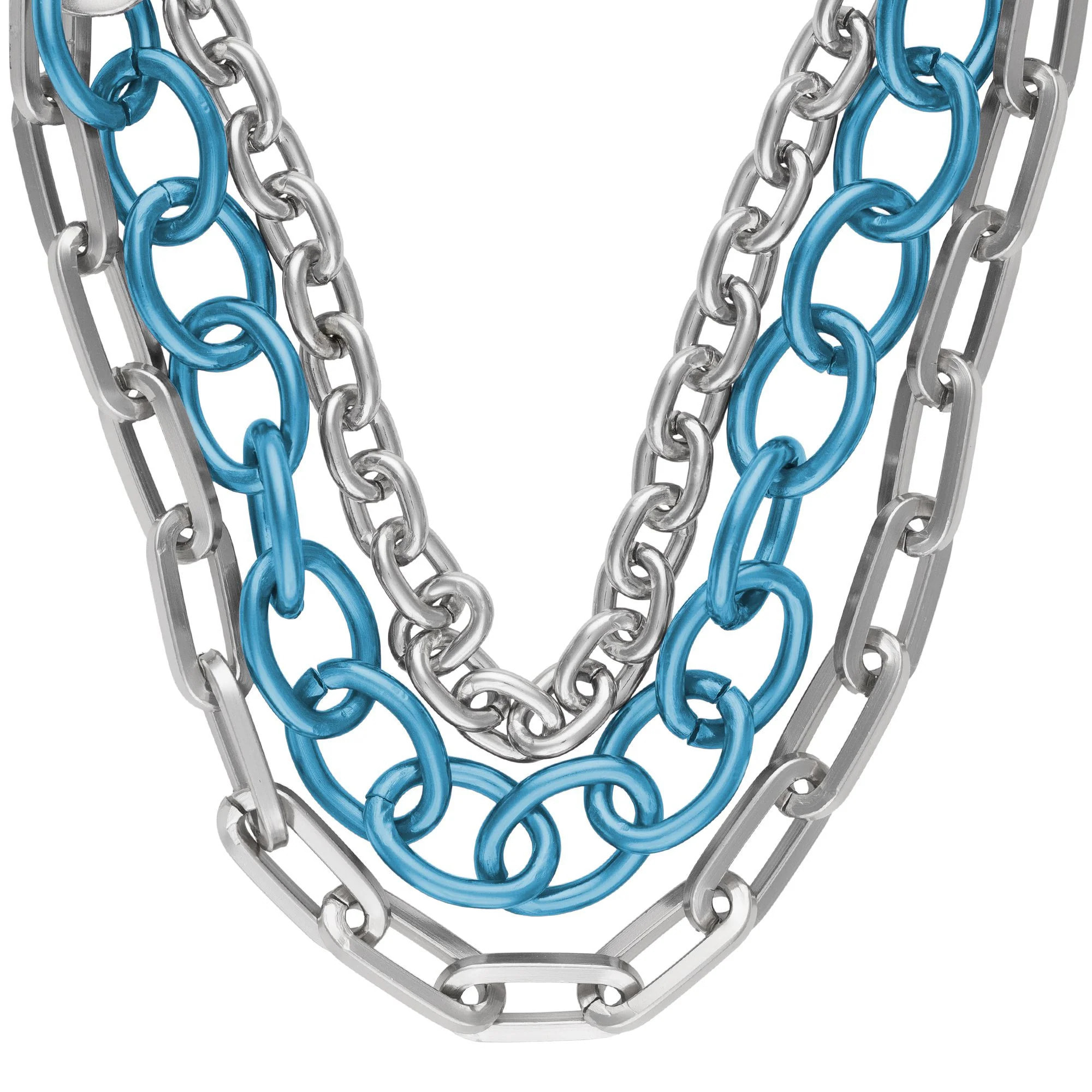 Collar "tres vueltas" en plata y azul