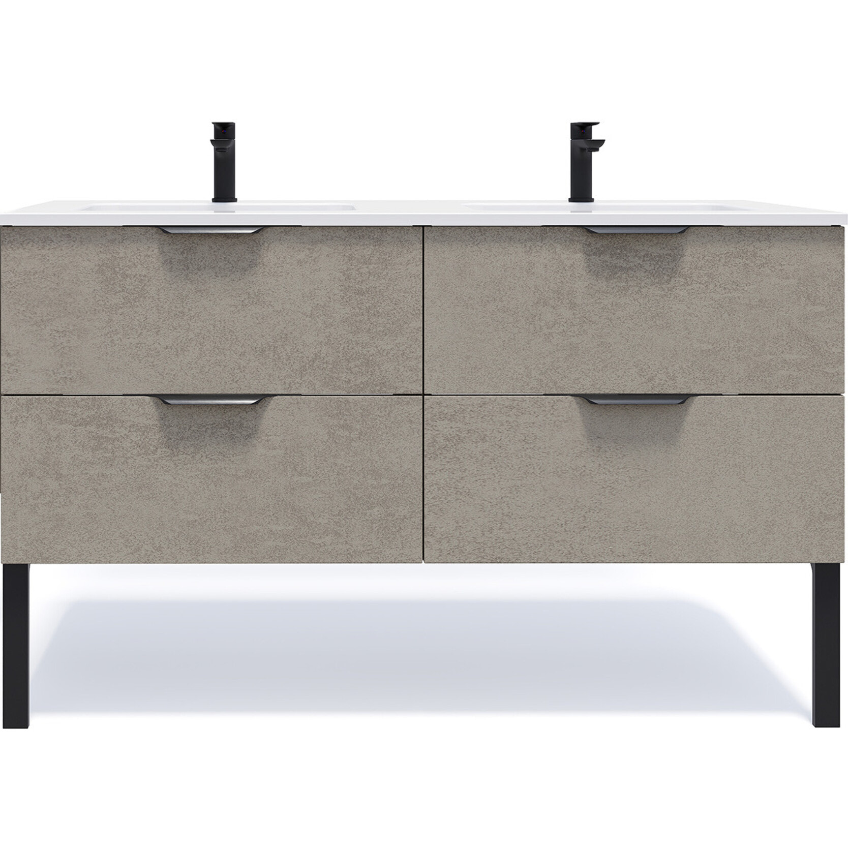 Meuble salle de bain double vasque 4 tiroirs - SOHO
