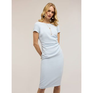 Motivi - Vestido tubo de crepé con drapeado - Light - blue