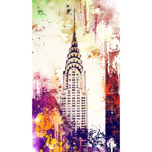 Papier peint graphique chrysler building color Intissé