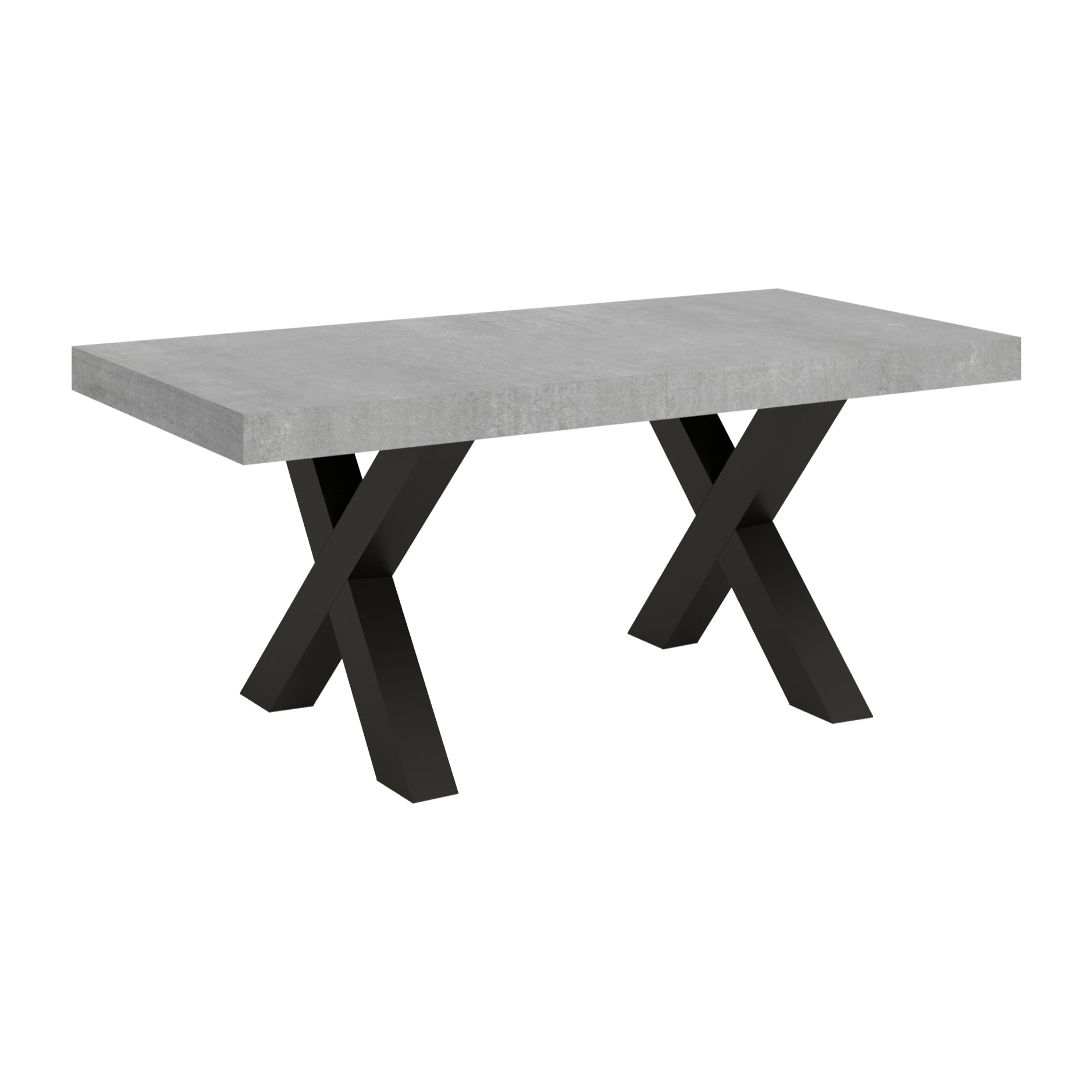 Table extensible 90x180/284 cm Traffic Gris Béton cadre Anthracite