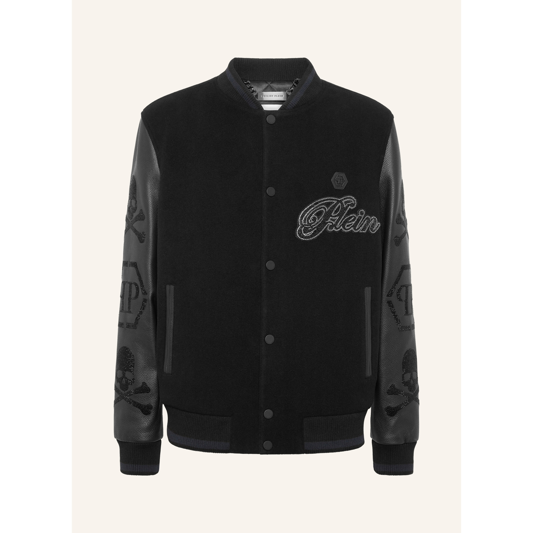 PHILIPP PLEIN Bomber in pelle WOOL &AMP