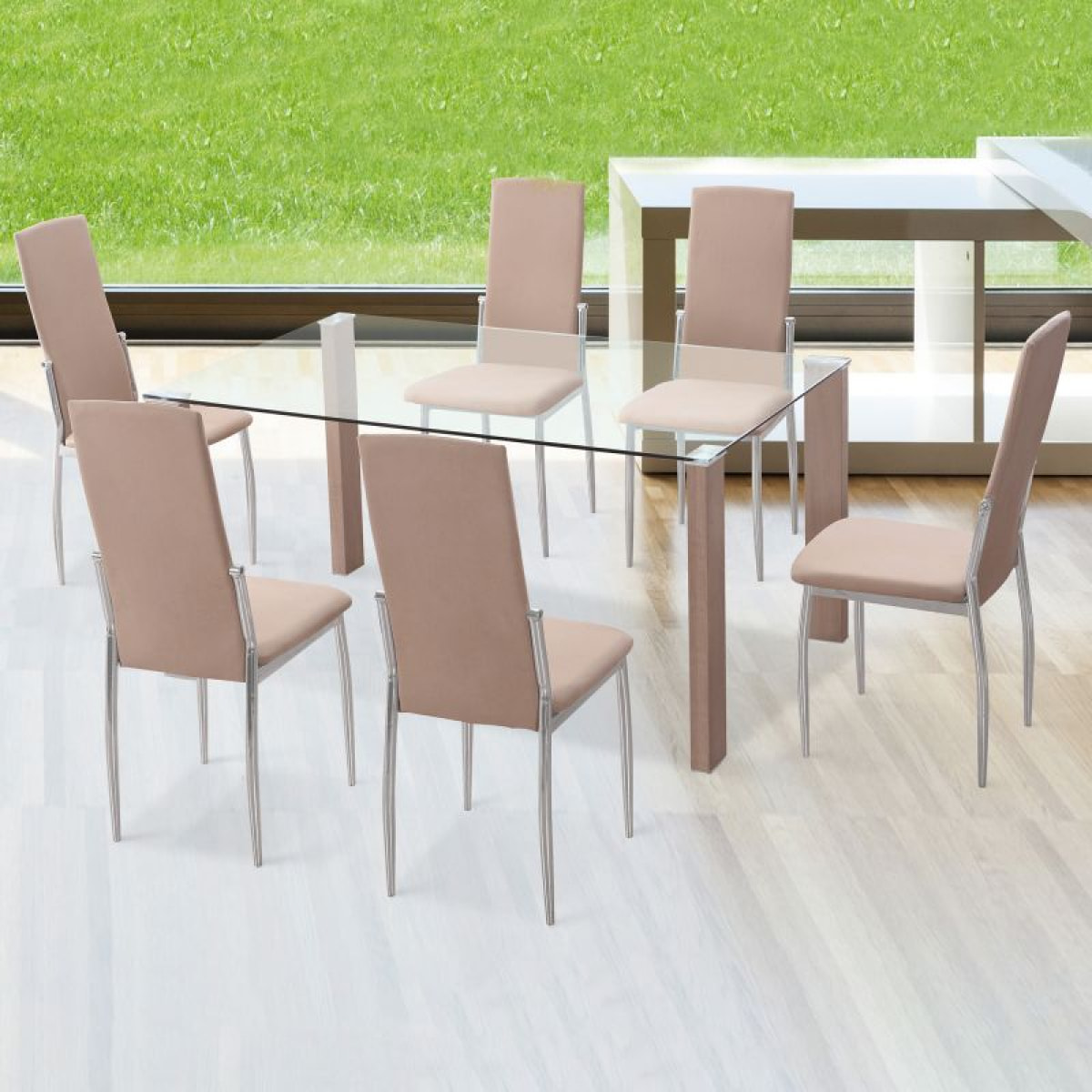 Pack 6 sillas de comedor Sakura Beige Sakura