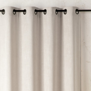 Rideau tamisant  - Effet lin authentique - Blanc