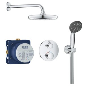 GROHE Precision Trend Pack encastré douche de tête ronde 1 jet Ø 21 cm + douchette à main 2 jets