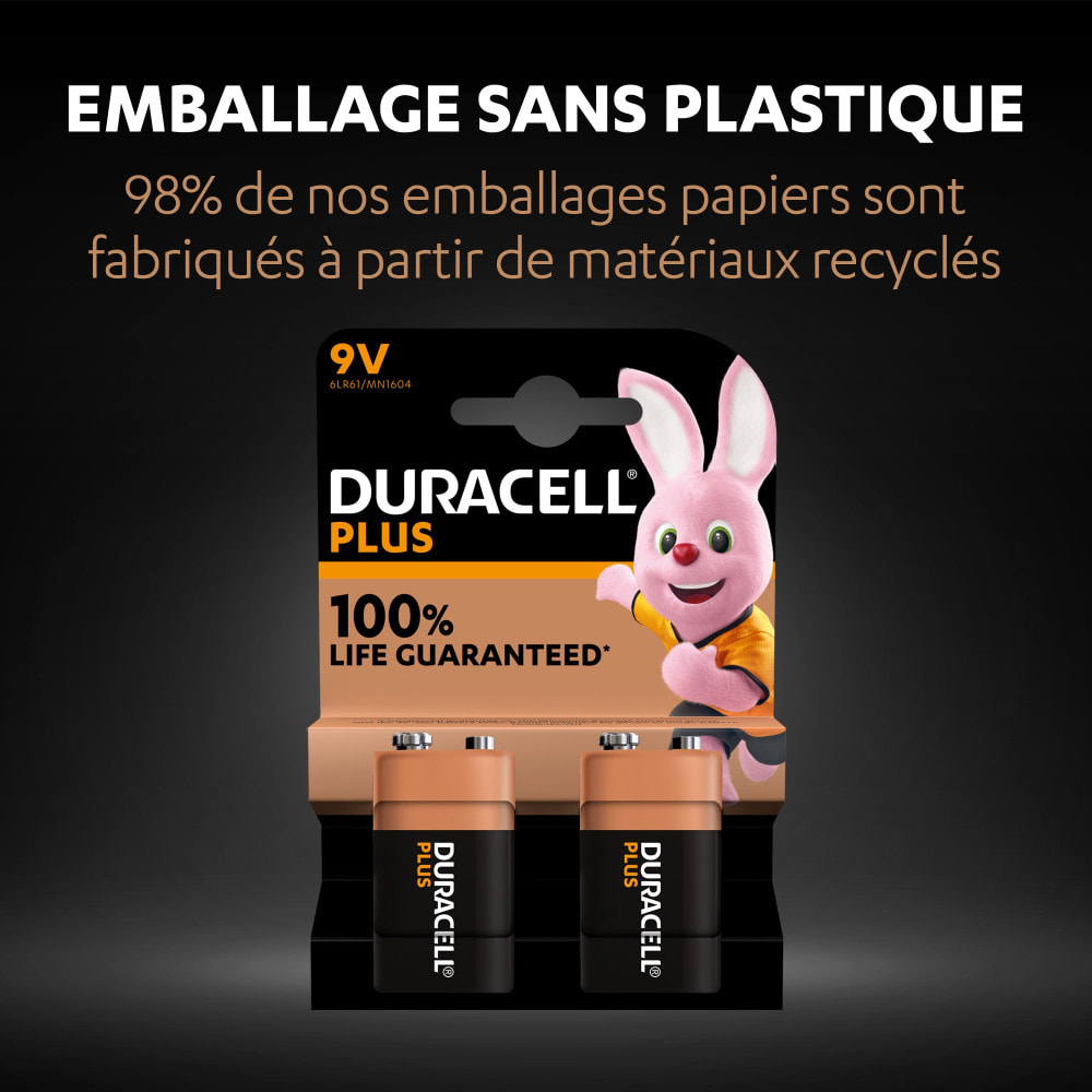 5x2 Piles Duracell Plus 9V