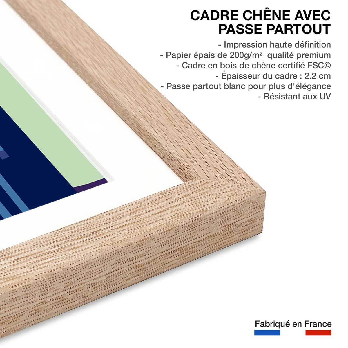 Affiche King- Kong Affiche + cadre en bois - Chêne