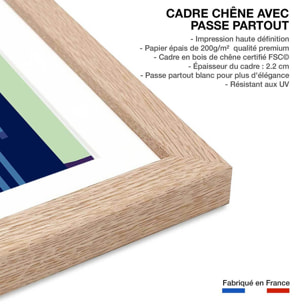 Affiche King- Kong Affiche + cadre en bois - Chêne