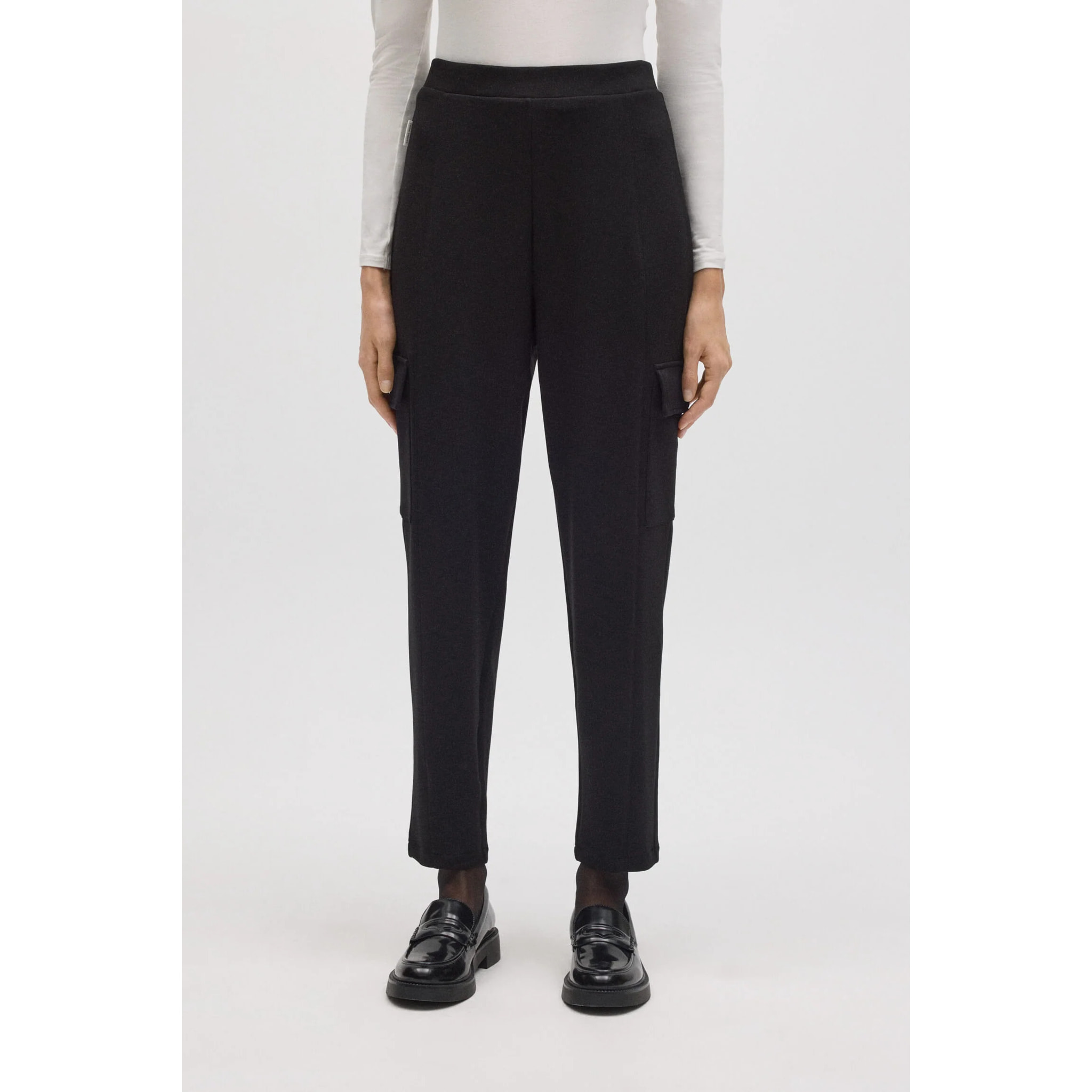 Pantaloni cargo neri fluidi