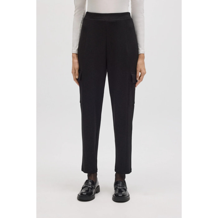 Pantaloni cargo neri fluidi