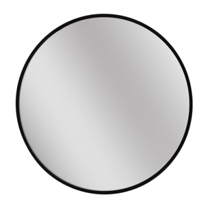 Espejo redondo Halo aluminio negro 60x60x5 cm