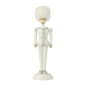 J-Line figurine casse-noisette Fourrure Chapeau Paillettes - polyrésine - blanc - small