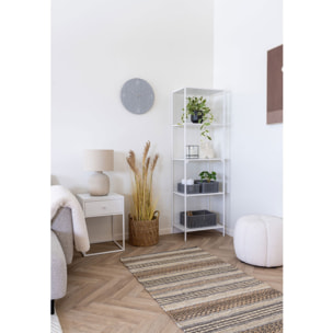 Pouf Paisley Teddy Bianco Panna — Ø48×38 cm, HN1259