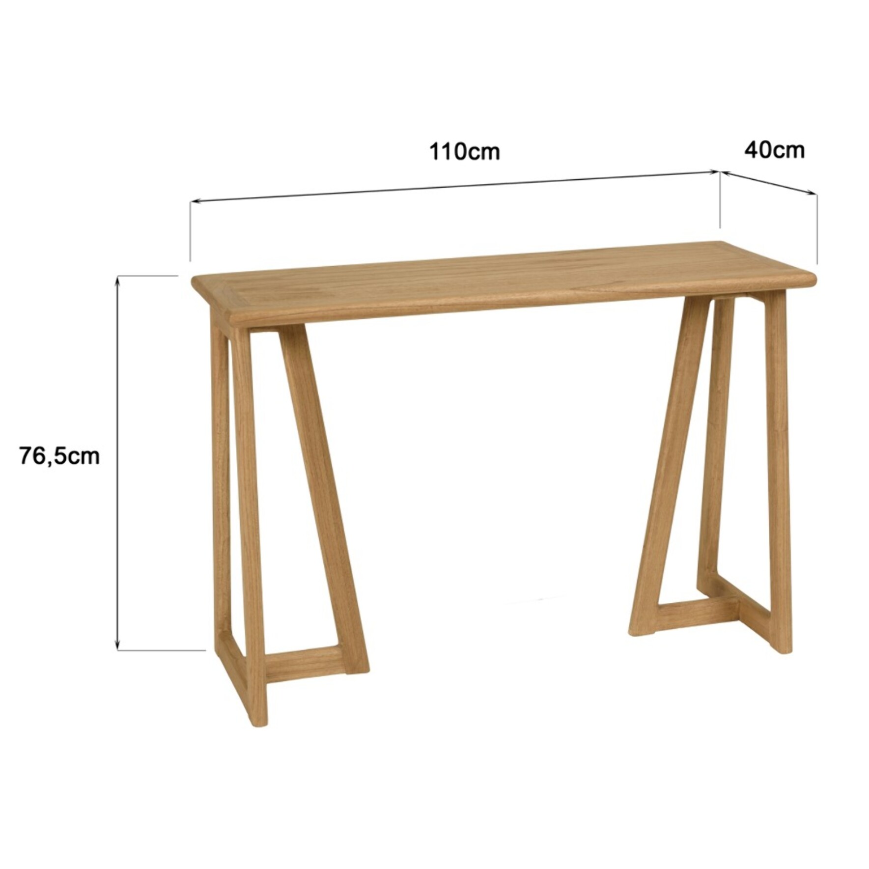 AMY - Console 110cm en bois de mindi pieds triangles
