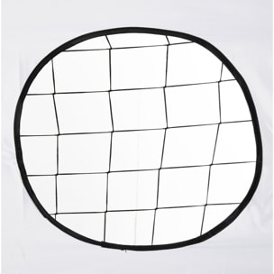 But de football - cage de foot avec cible dim. 240 x 88 x 174 cm - acier thermolaqué noir polyester blanc